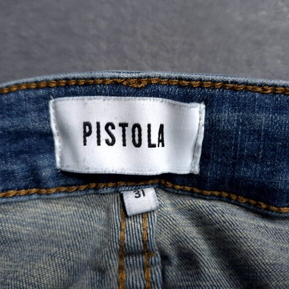 Pistola Womens Distressed Skinny Jeans 31 Medium Wash Mid Rise Holes Stretch - Picture 8 of 9